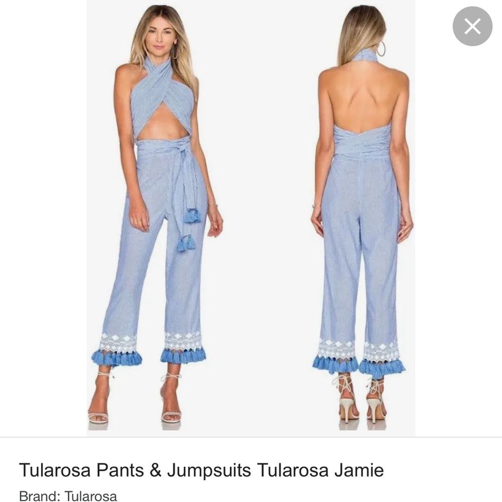 Tularosa Blue Backless Jumpsuit